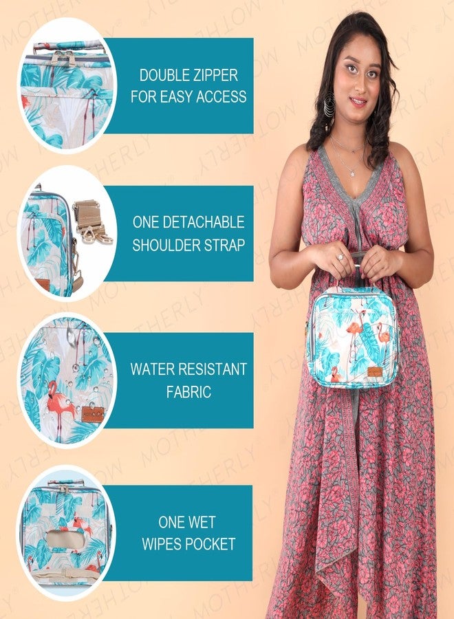 Motherly Mini Magic Diaper Bag for Mothers for Travel Small Maternity Handbag for Newborn Baby Mothers Travelling Bag Multiple Pockets Water Resistant Baby Bag I Hospital Bag for Moms (Flamingo) - Image 3